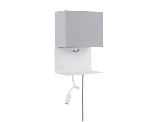 Wandleuchte mit Ablagefläche und Leselampe