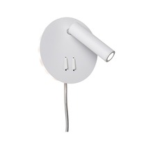 Applique murale blanche avec bras flexible et interrupteurs