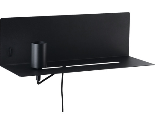 Applique murale noire avec étagère