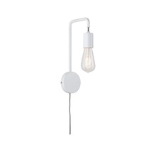 Applique murale blanche avec ampoule et câble