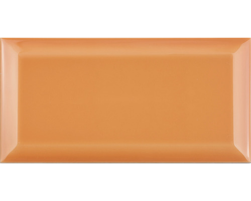 Metro-Fliese mit Facette Naranja glänzend 10x20 cm