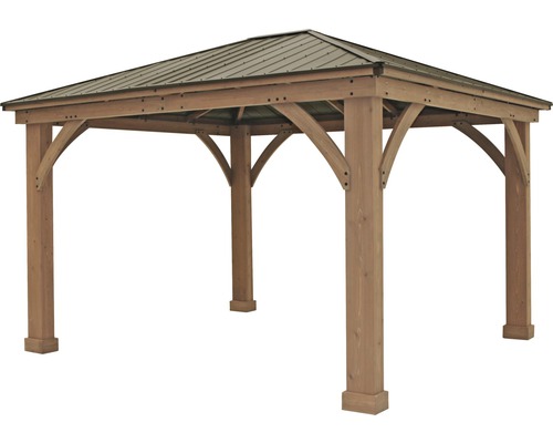 Pavillon de jardin en bois avec toit métallique