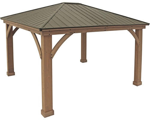 Pavillon en bois avec toit métallique