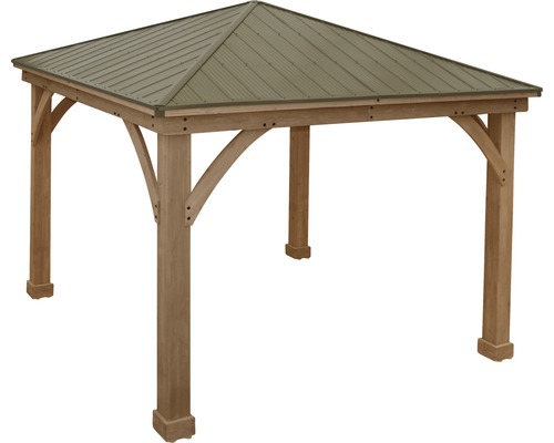 Pavillon en bois avec toit métallique