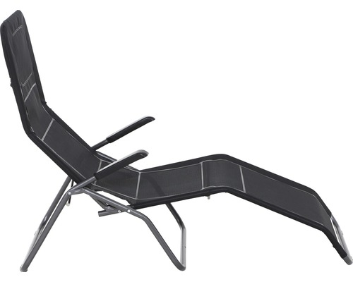 Chaise longue de jardin en métal et textile