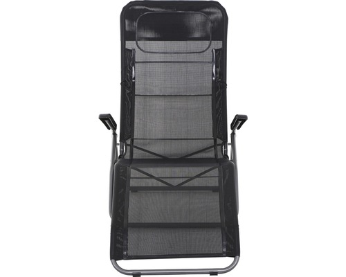 Chaise longue de jardin avec revêtement textile et accoudoirs