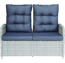 Zweisitzer Gartensofa mit Polyrattan-Gestell und Kissen