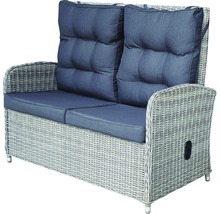 Zweisitzer Gartensofa aus Rattan mit Polster