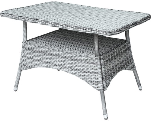 Rattan Gartentisch mit Ablage