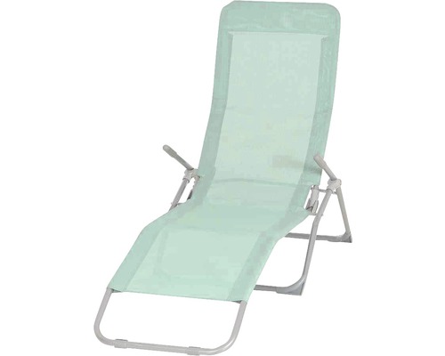 Chaise longue de jardin tissu textile menthe