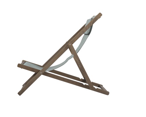 Holzliegestuhl mit Stoffbezug
