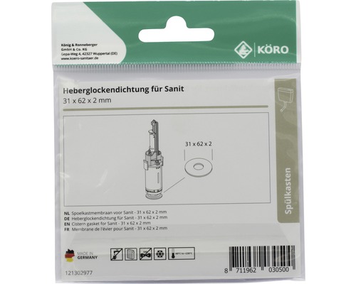 Spülkastenmanschette für Sanit, 31 x 62 x 2 Millimeter