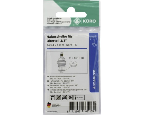 Joint de robinet pour partie supérieure, 3/8 pouce, 14x4x4 millimètres