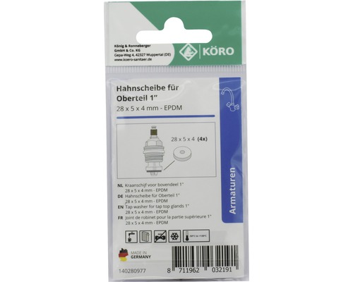 Joint de robinet pour partie supérieure, dimensions 28 x 5 x 4 millimètres