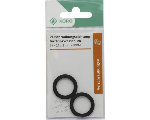 Joint de raccordement pour eau potable 3/8 pouce, 19 x 27 x 2 millimètres en EPDM