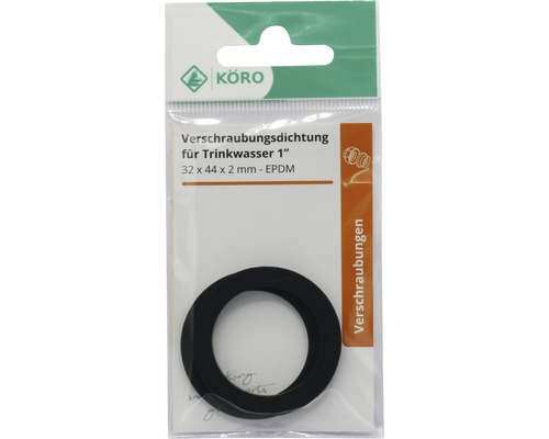 Joint de raccord KÖRO pour eau potable 1 pouce, 32 x 44 x 2 millimètres, EPDM, dans son emballage