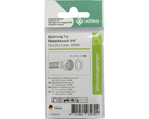Flexschlau Dichtung 3/4 Zoll, 15x24x2 Millimeter