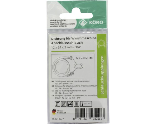 Joint pour tuyau de raccordement pour machine à laver 12 x 24 x 2 millimètres - 3/4 pouce