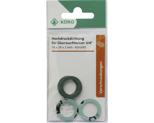 Köro Joint haute pression pour écrou-raccord 3/4 pouce, 16 x 24 x 2 mm en pack