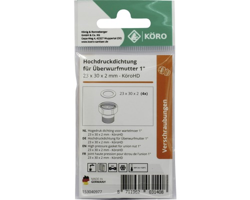 Joint haute pression pour écrou d''union, 23x30x2 mm