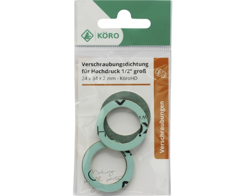 Joint de raccord haute pression 1/2 pouce, dimensions 24 x 34 x 2 mm