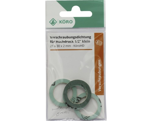 Joint pour raccord vissé haute pression 1/2 pouce, 21 x 30 x 2 millimètres en paquet