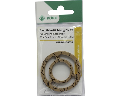 Joint de compteur à gaz DN 25 pour compteur à gaz monotube, 26 x 54 x 2 millimètres