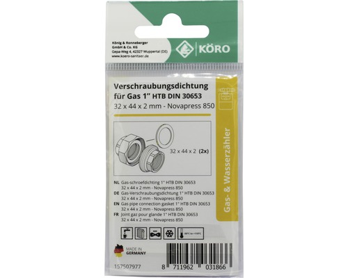 Gasverschraubungsdichtung 1 Zoll HTB DIN 30653