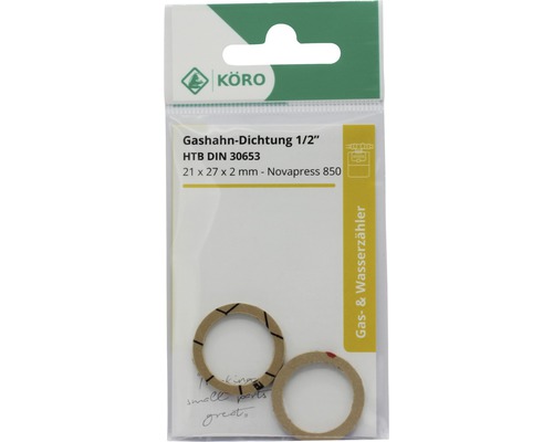 Gashahn Dichtung 1/2 Zoll, HTB DIN 30653, 21 x 27 x 2 Millimeter, Novapress 850