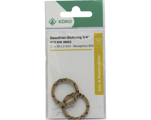 Körö Gaszähler Dichtung 3/4 Zoll, HTB DIN 30653, 23 x 30 x 2 Millimeter