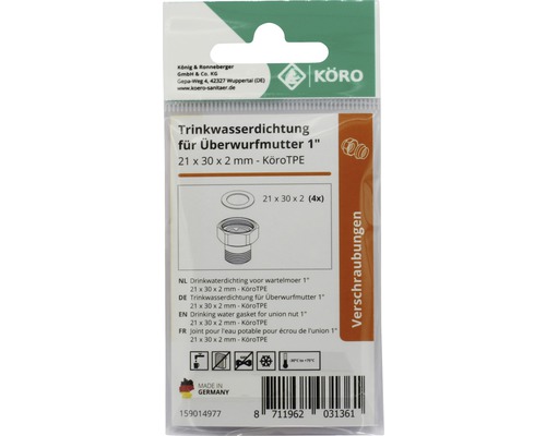 Joint d''étanchéité pour eau potable pour écrou-raccord 1 pouce, 21 x 30 x 2 millimètres