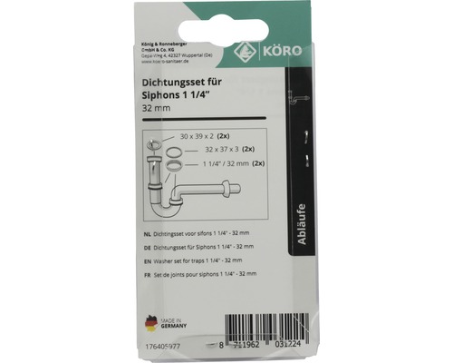 KÖRO Dichtungsset für Siphons 1 1/4 Zoll, 32 mm