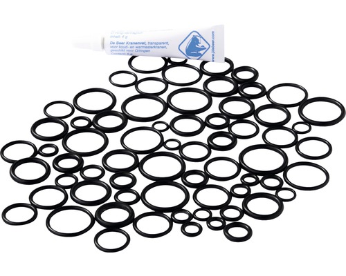 Set d'étanchéité 58 joints toriques (eau potable) avec graisse pour robinetterie Assortiment de joints toriques avec graisse pour robinetterie
