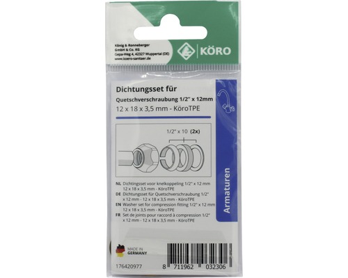 Dichtungsset für Quetschverschraubung 1/2 Zoll x 12 mm