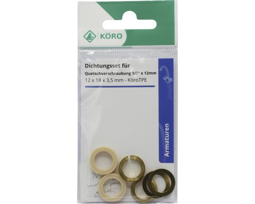 KÖRO Dichtungsset für Quetschverschraubung 1/2 Zoll x 12 Millimeter