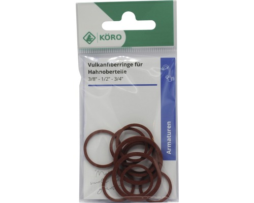 Bagues en fibre vulcanisée pour les pièces supérieures du robinet, en différentes tailles dans un paquet
