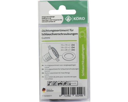 Assortiment de joints pour raccords de tuyaux en caoutchouc