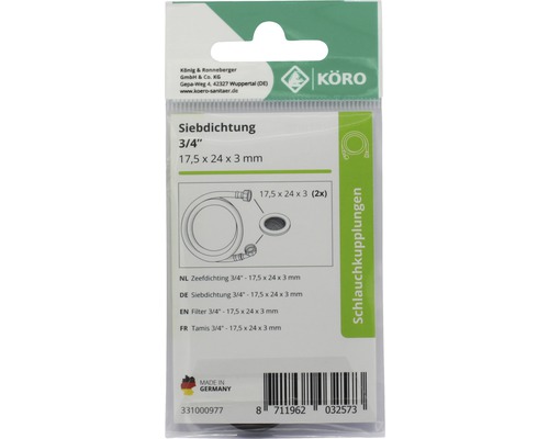 Siebdichtung 3/4 Zoll in der Verpackung