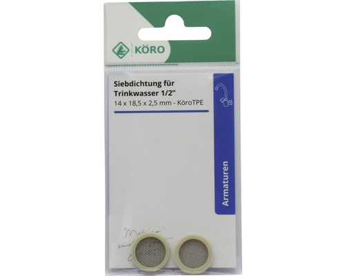 Siebdichtung für Trinkwasser 1/2 Zoll, 14 x 18,5 x 2,5 mm