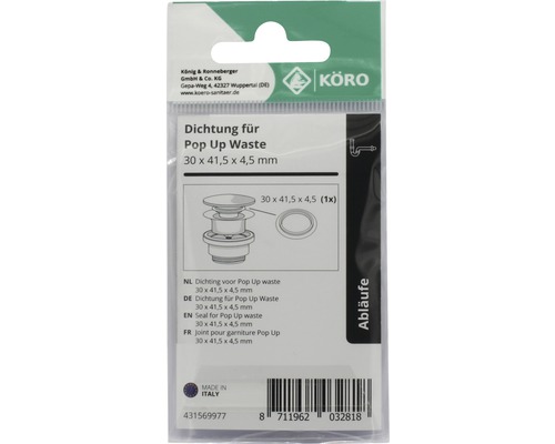 Dichtung für Ablaufgarnitur 30 x 41,5 x 4,5 Millimeter