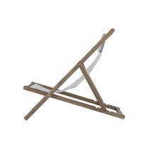 Holzliegestuhl mit Stoffbespannung