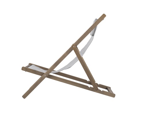 Holzliegestuhl mit Stoffbespannung