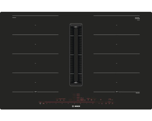 Plaque de cuisson à induction avec hotte aspirante intégrée Bosch PXX801D67E 80 cm 4 zones de cuisson autonomes