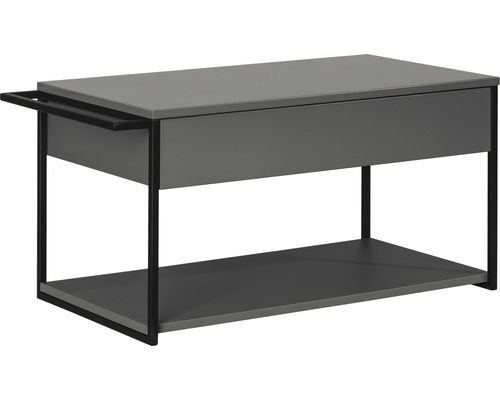 Waschtischunterschrank FACKELMANN New York BxHxT 88.5x43x47.5 cm grau matt Grauer Beistelltisch mit Schublade und Ablage