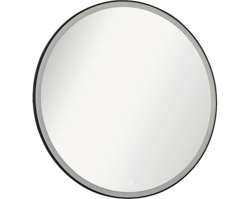 Miroir à LED Fackelmann 80 cm rond noir