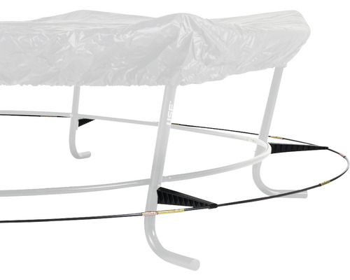 EXIT Butoir pour robot de tonte pour trampolines Lotus et Elegant ø 427 cm Vue détaillée d''un trampoline avec support de filet de sécurité