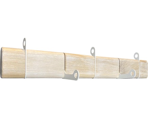 Portemanteau rabattable 5 crochets en bois et métal blanc 450x89x32 jusqu'à 98 mm
