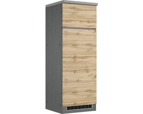 Meuble pour réfrigérateur encastré de 145 cm Held Möbel Pisa l/p/h 60x60x166 cm chêne sauvage/graphite mat