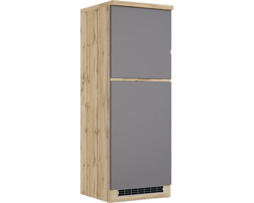 Meuble pour réfrigérateur encastré de 88 cm Held Möbel Pisa l/p/h 60x60x166 cm gris/chêne sauvage mat