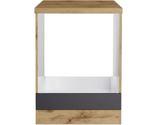 Meuble pour cuisinière Held Möbel Pisa l/p/h 60x60x86 cm gris/chêne sauvage mat Étagère avec structure en bois et un tiroir